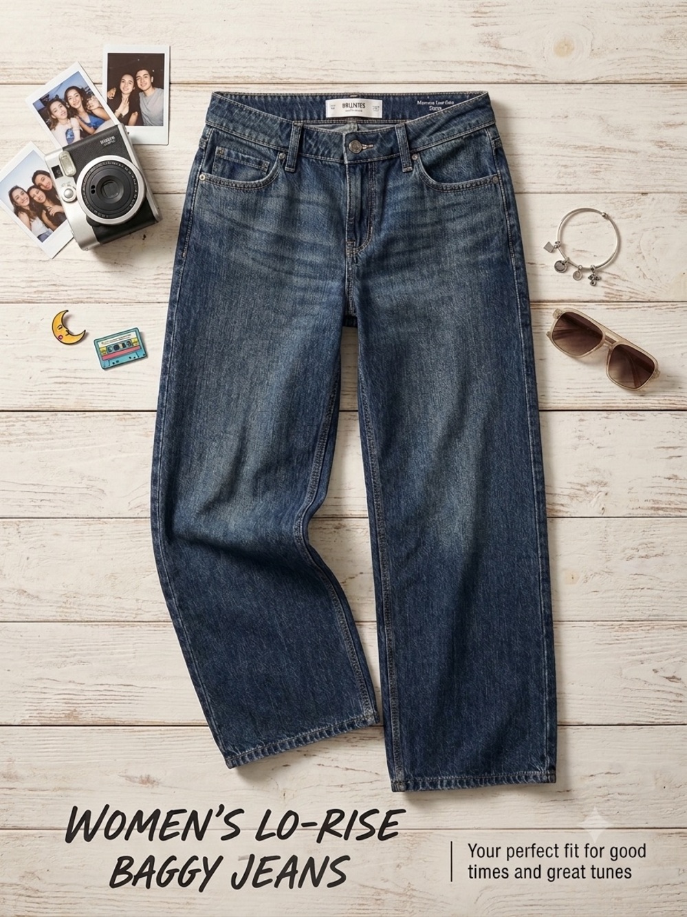 Hollister Women’s Relaxed Dark Blue Denim Jeans
